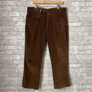Vintage Sahara Men's 36x27 Soft Corduroy Straight Leg Slacks. Built in Belt